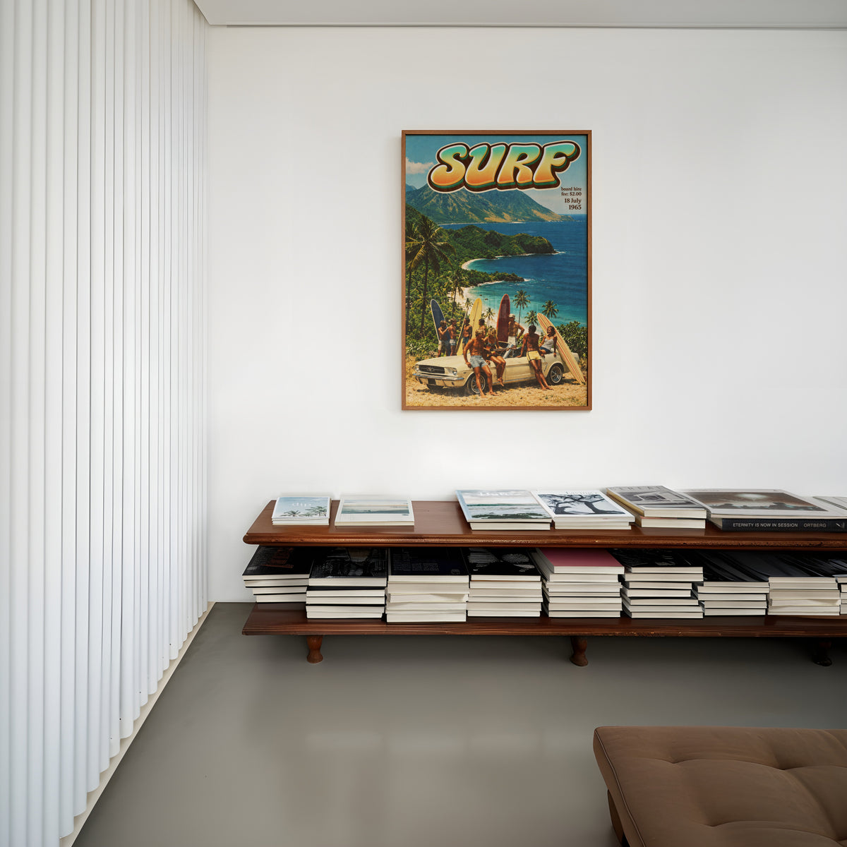 Vintage Surf Print and Poster, Retro Beach Wall Art