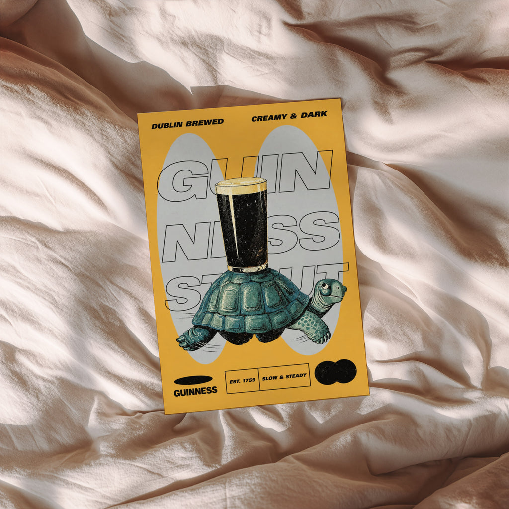 Vintage Guinness Beer Print, Turtle Pub Poster