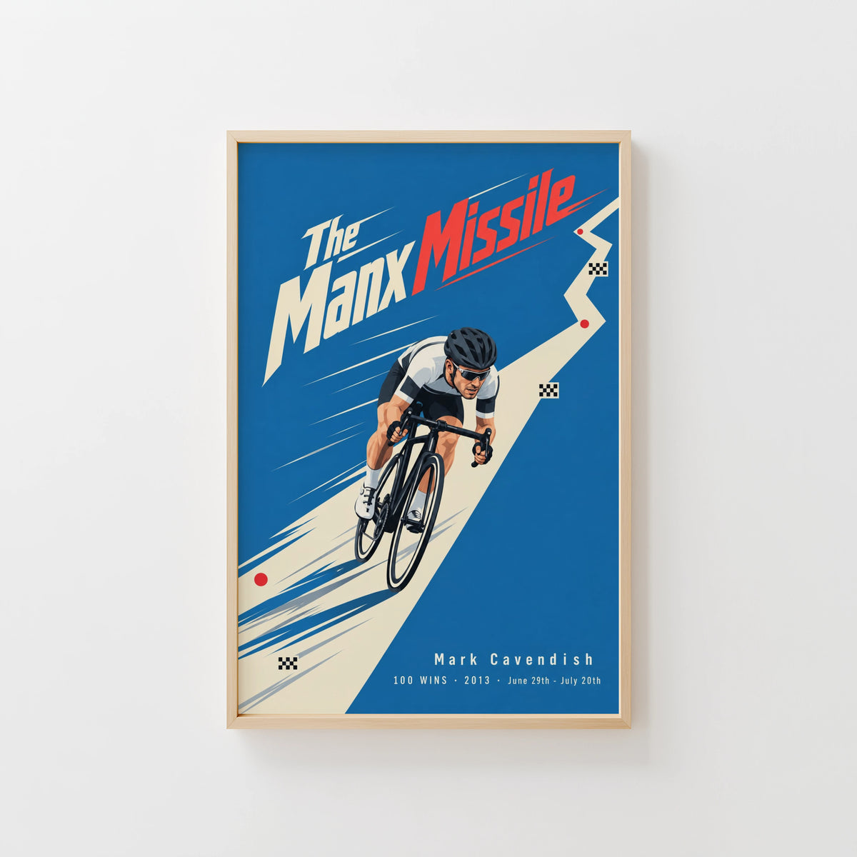Vintage Mark Cavendish Poster, Cycling Wall Art, Print