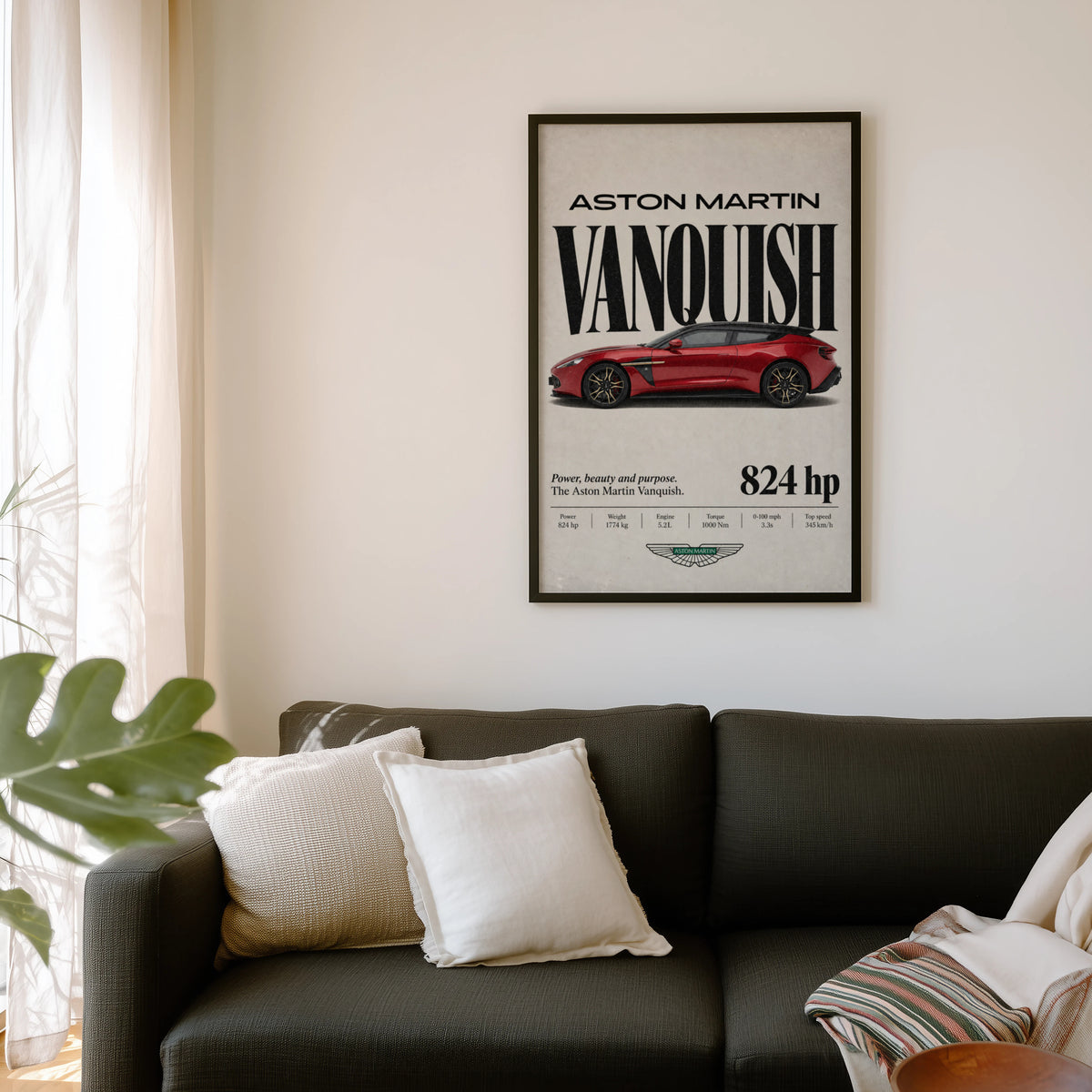 Vintage Aston Martin Vanquish Print, Car Wall Art