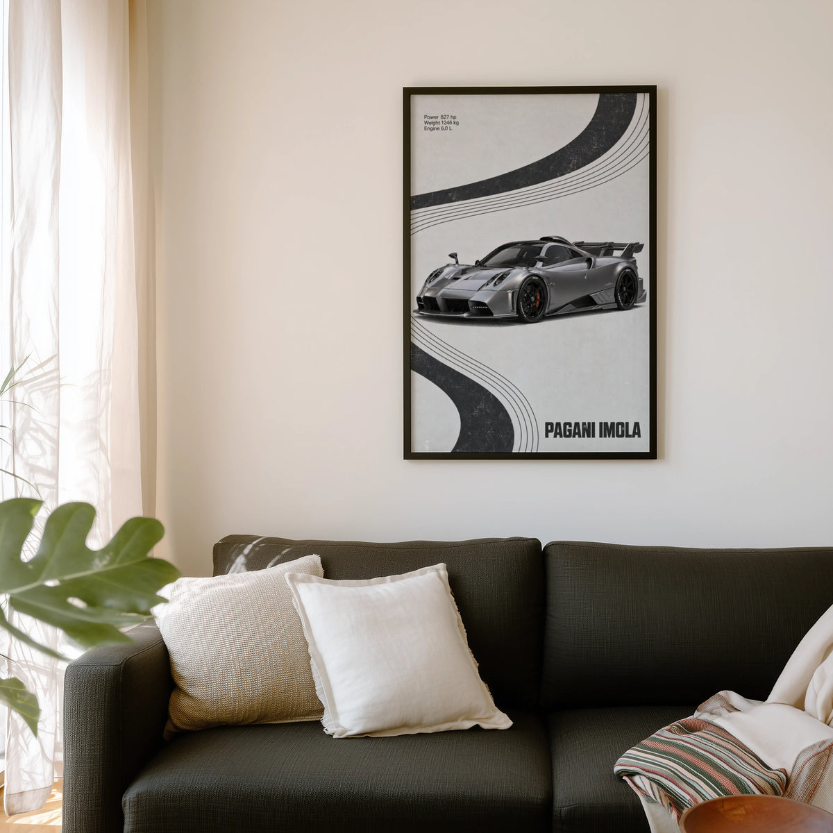Vintage Pagani Imola Print, Supercar Wall Art