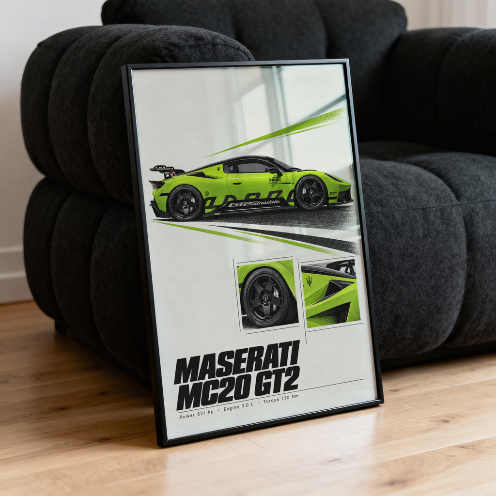 Vintage Maserati MC20 GT2 Print, Car Wall Art