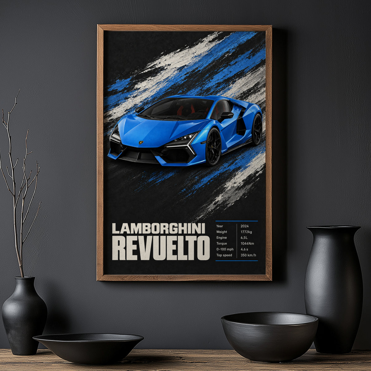 Vintage Lamborghini Revuelto Print, Car Wall Art