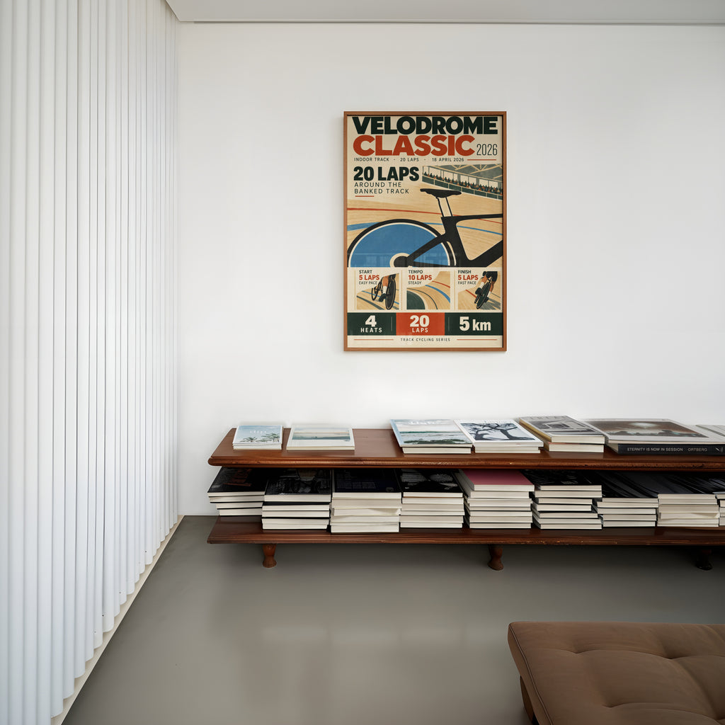 Vintage Velodrome Cycling Poster, Track Racing Wall Art