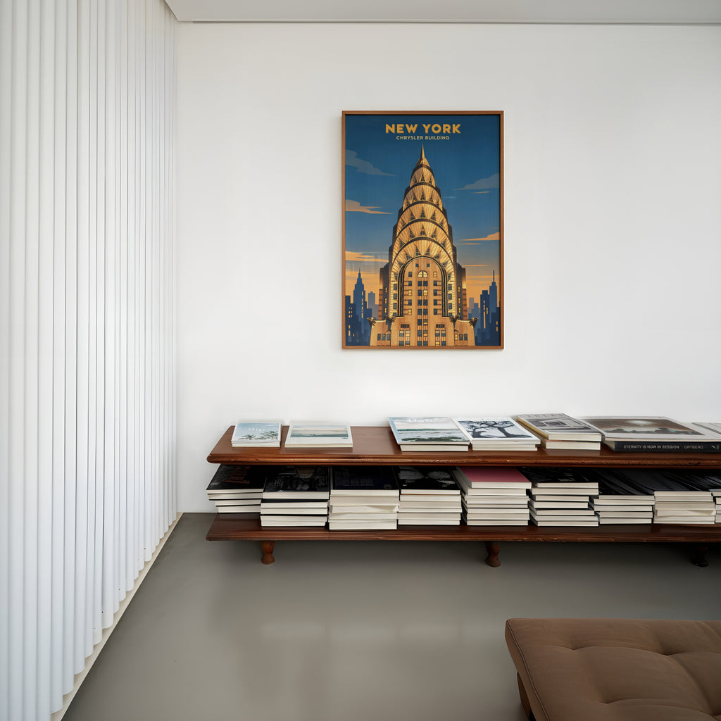 Vintage Chrysler Building Poster, New York Wall Art Print