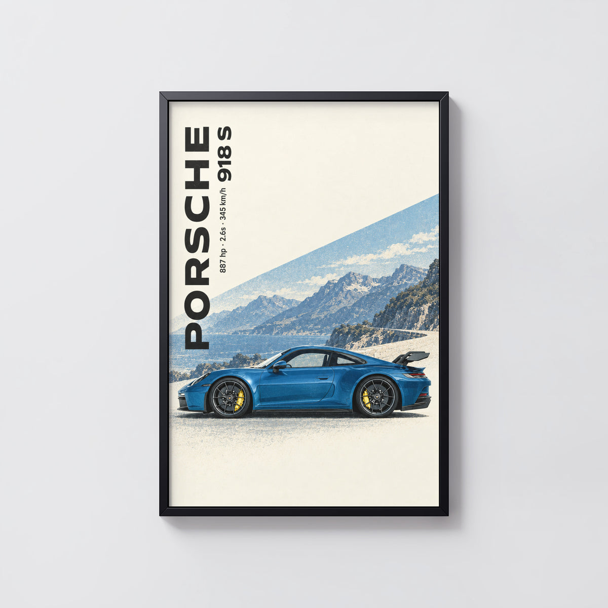Vintage Porsche 918 S Print, Car Wall Art