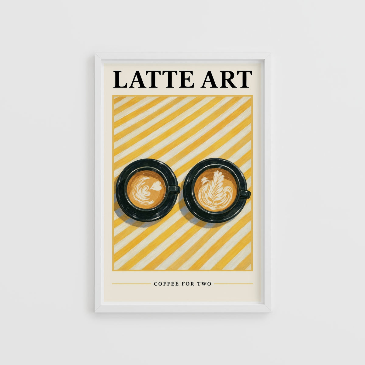 Vintage Latte Art Print and Poster, Coffee Wall Art