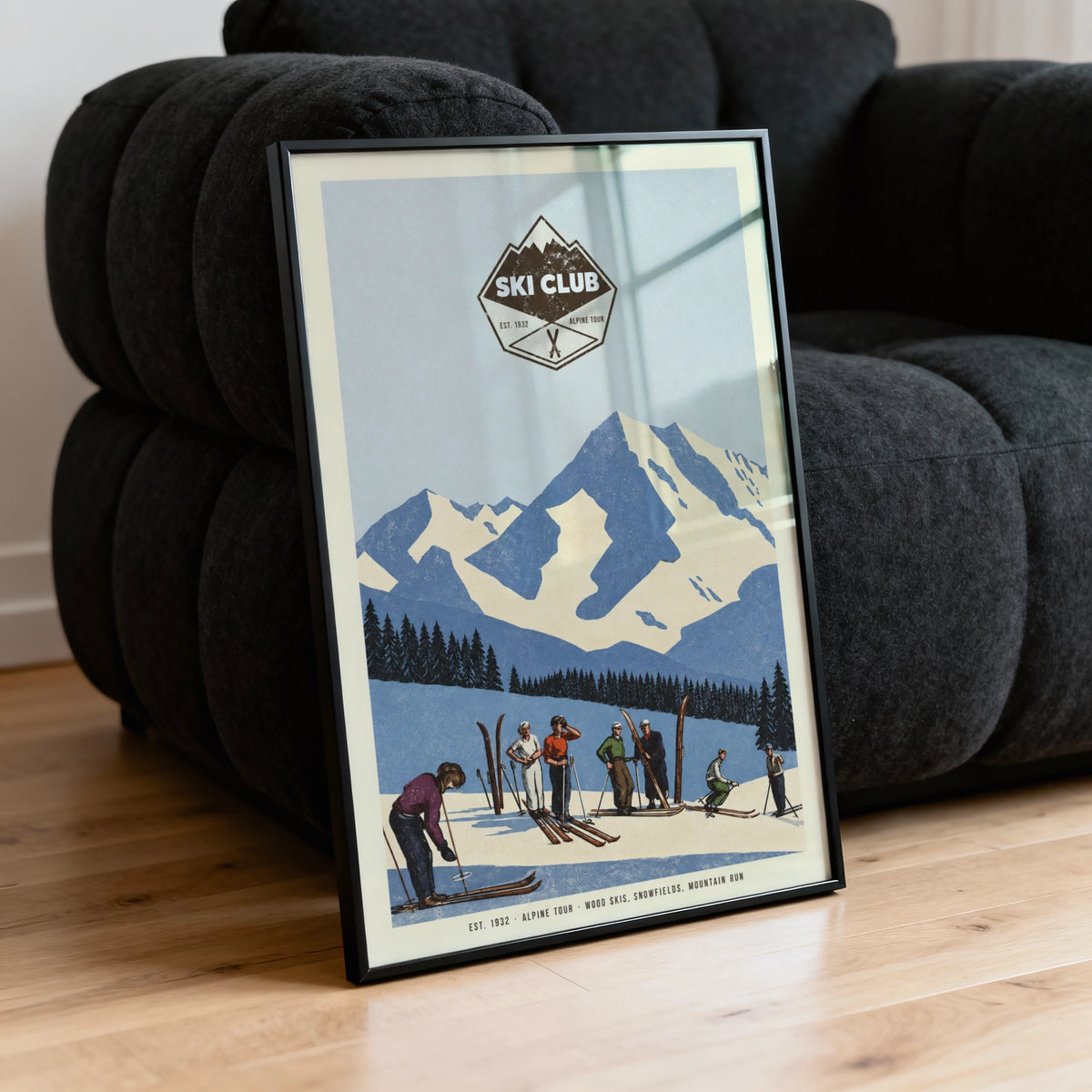 Vintage 1932 Ski Club Alpine Tour Print, Poster