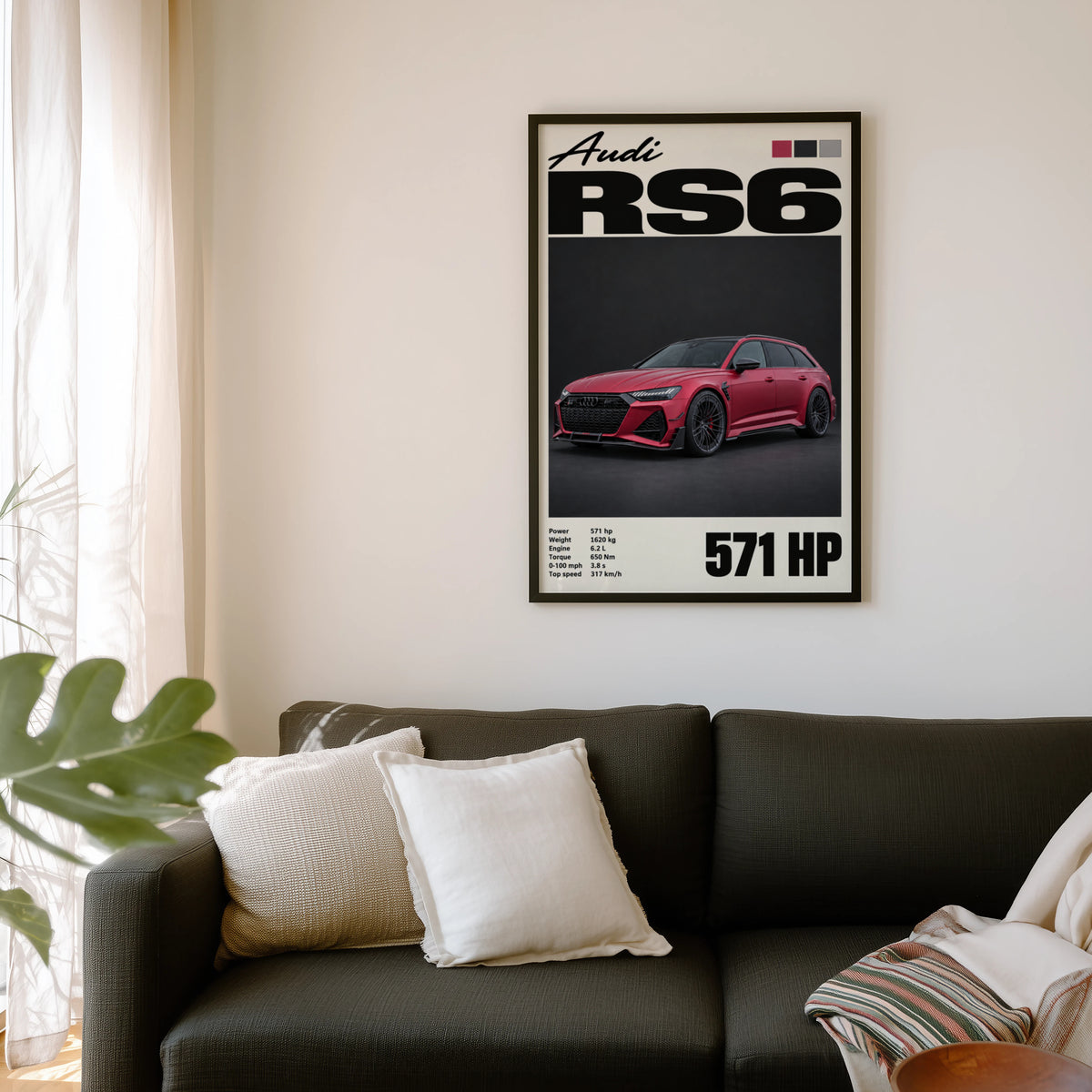 Vintage Audi RS6 Print, Car Wall Art, Estate