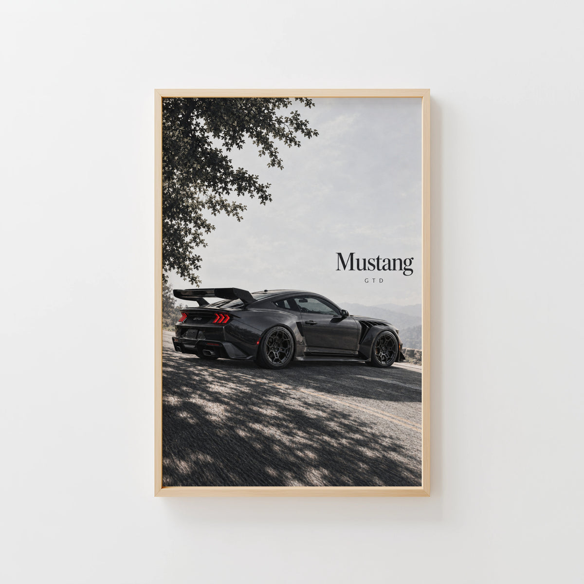 Vintage Mustang GTD Car Print, Garage Wall Art