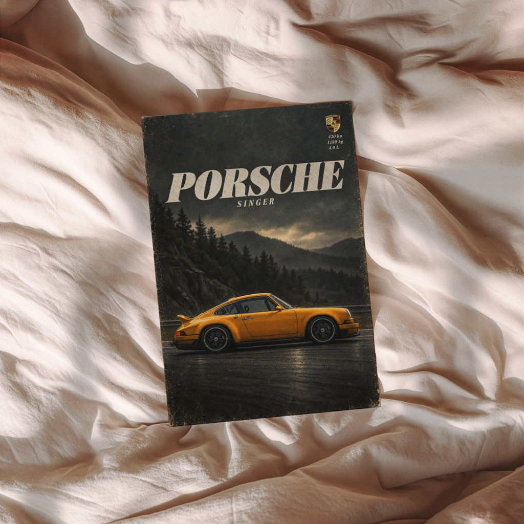 Vintage Porsche Singer Print, Car Poster, Wall Art