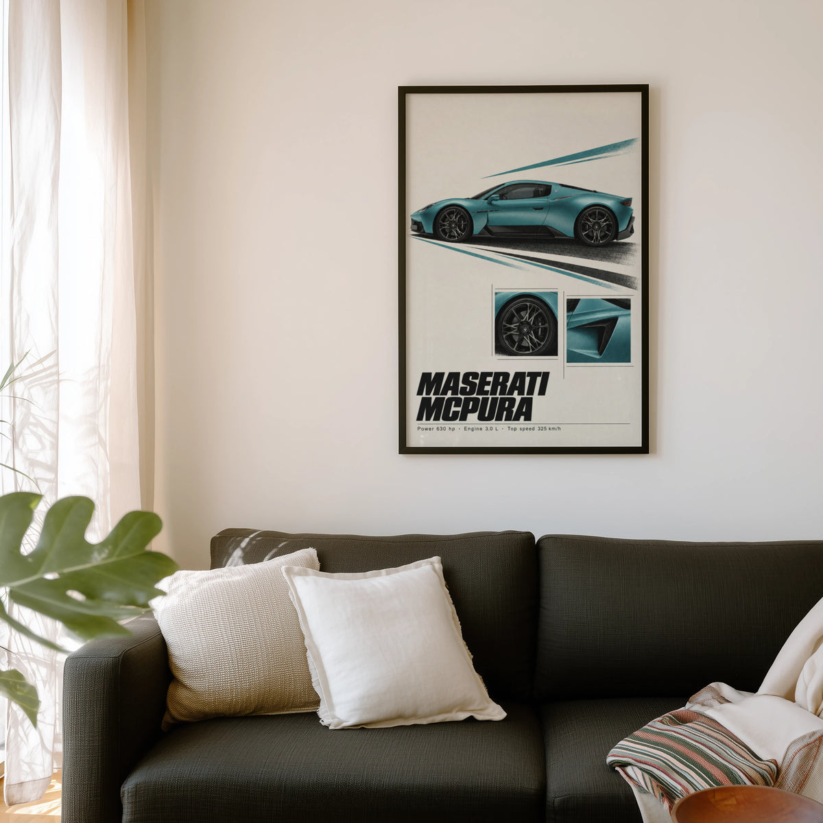 Vintage Maserati MCPura Print, Car Wall Art