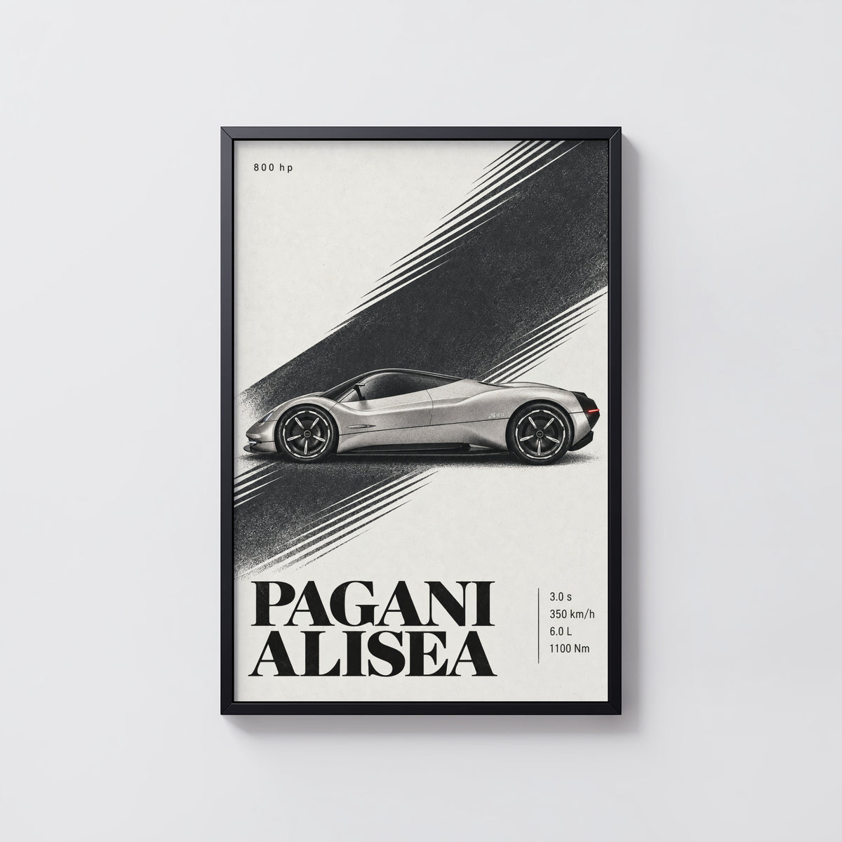 Vintage Pagani Alisea Print, Supercar Poster, Wall Art