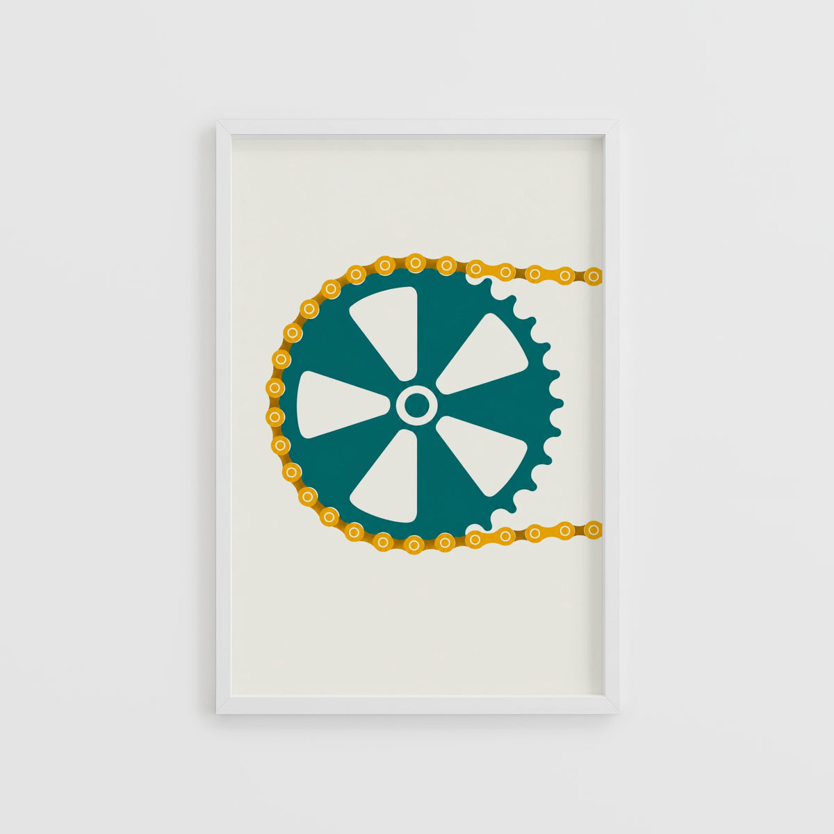 Vintage Bike Chainring Poster, Cycling Wall Art, Print