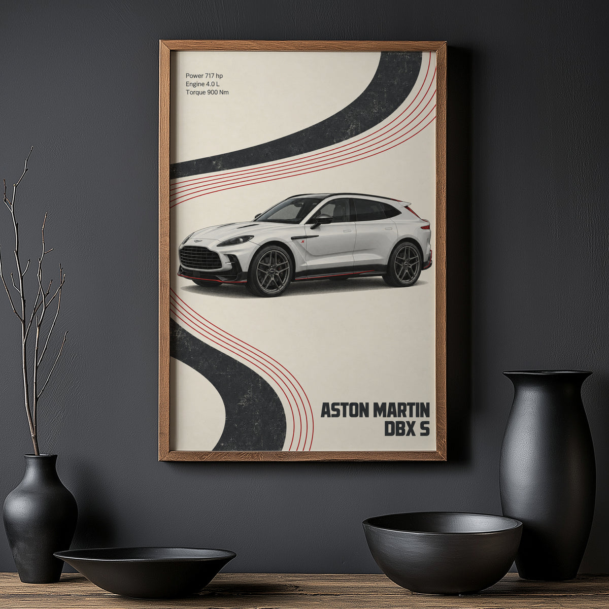 Vintage Aston Martin DBX S Print, Car Poster Wall Art