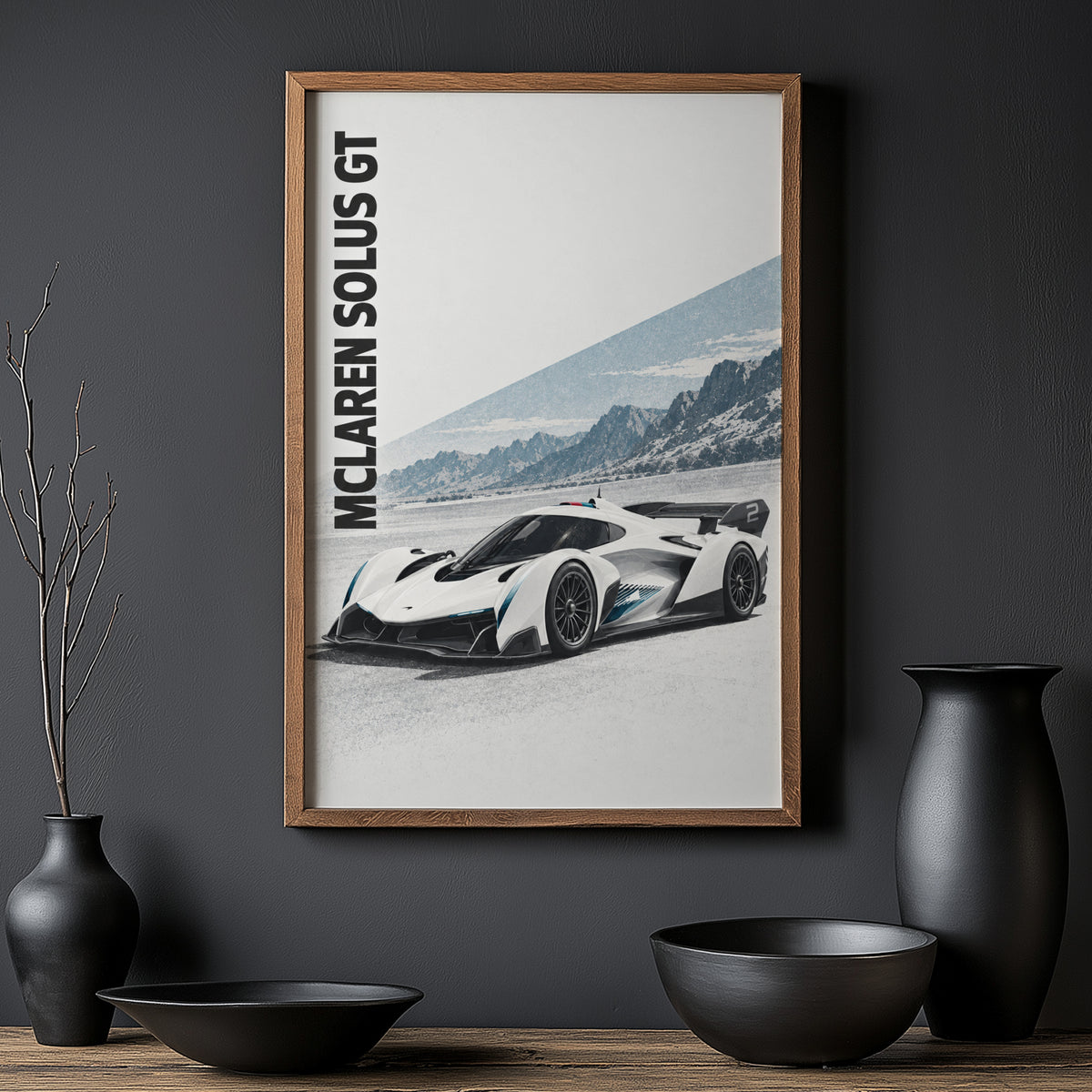 Vintage McLaren Solus GT Print, Car Wall Art