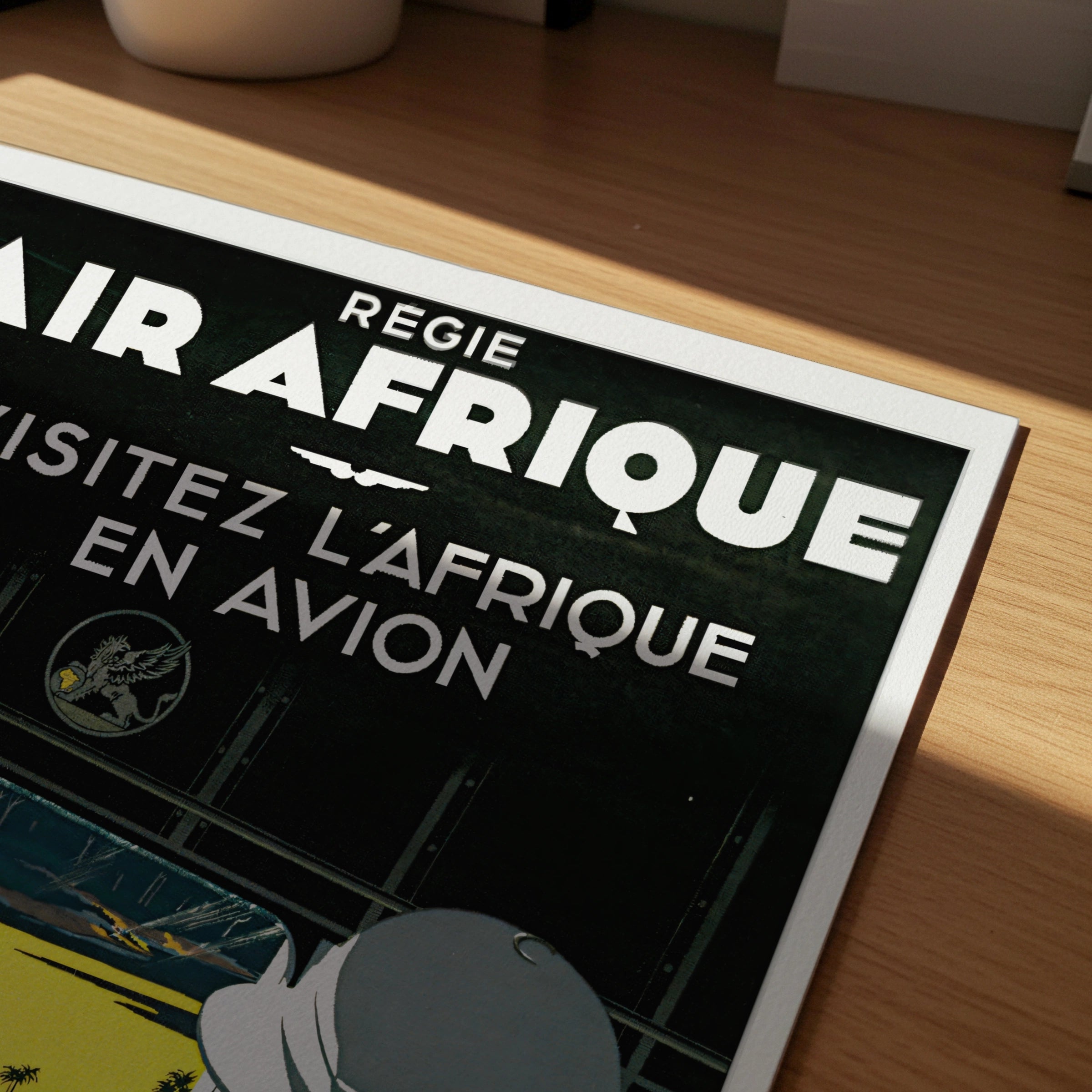 Vintage Air Afrique Travel Poster, Regie Air Afrique Visitez l'Afrique en Avion, Africa Airline Art Print