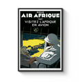 Vintage Air Afrique Travel Poster, Regie Air Afrique Visitez l'Afrique en Avion, Africa Airline Art Print