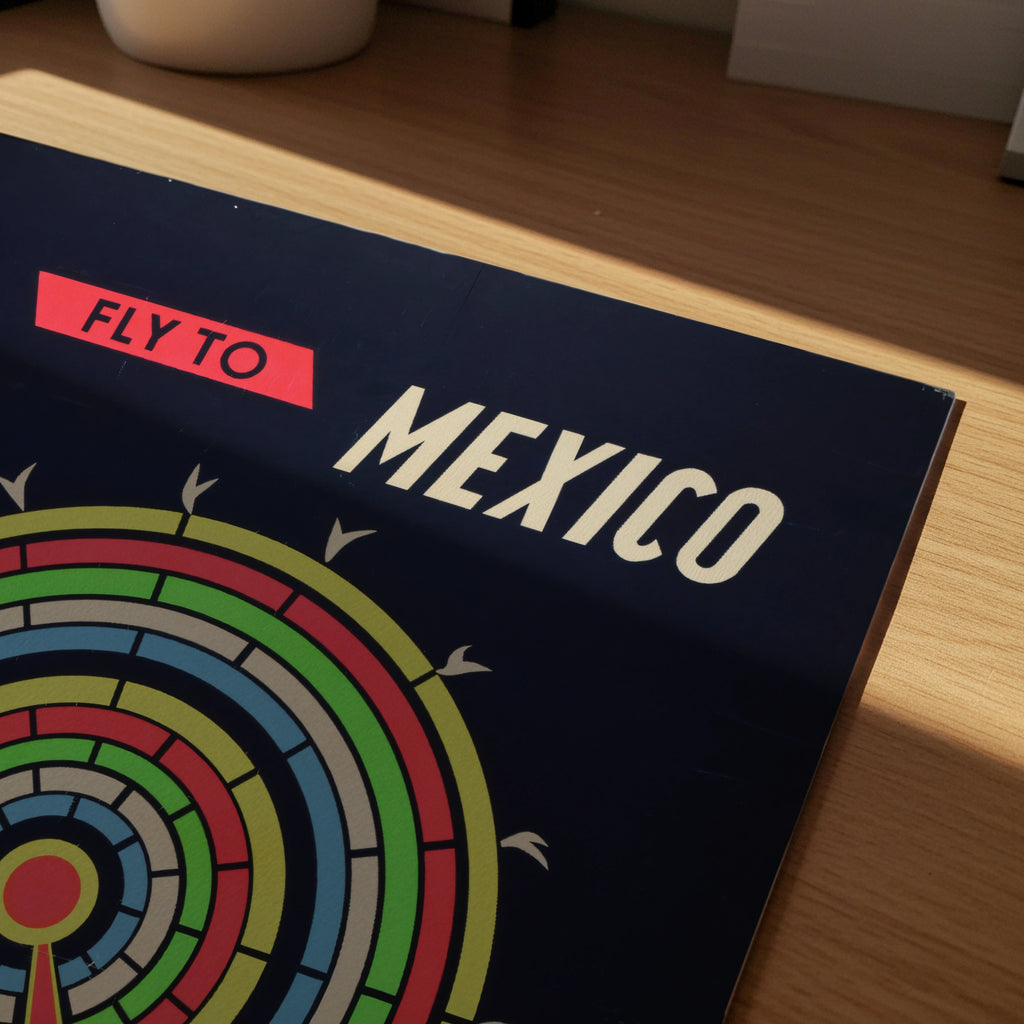 Vintage Mexico Travel Poster 1960, Aeronaves de Mexico, Fly To Mexico, Mid Century airline Art Print