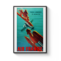 Vintage France Travel Poster, Paris Londres 75 Minutes, Air France Art Print