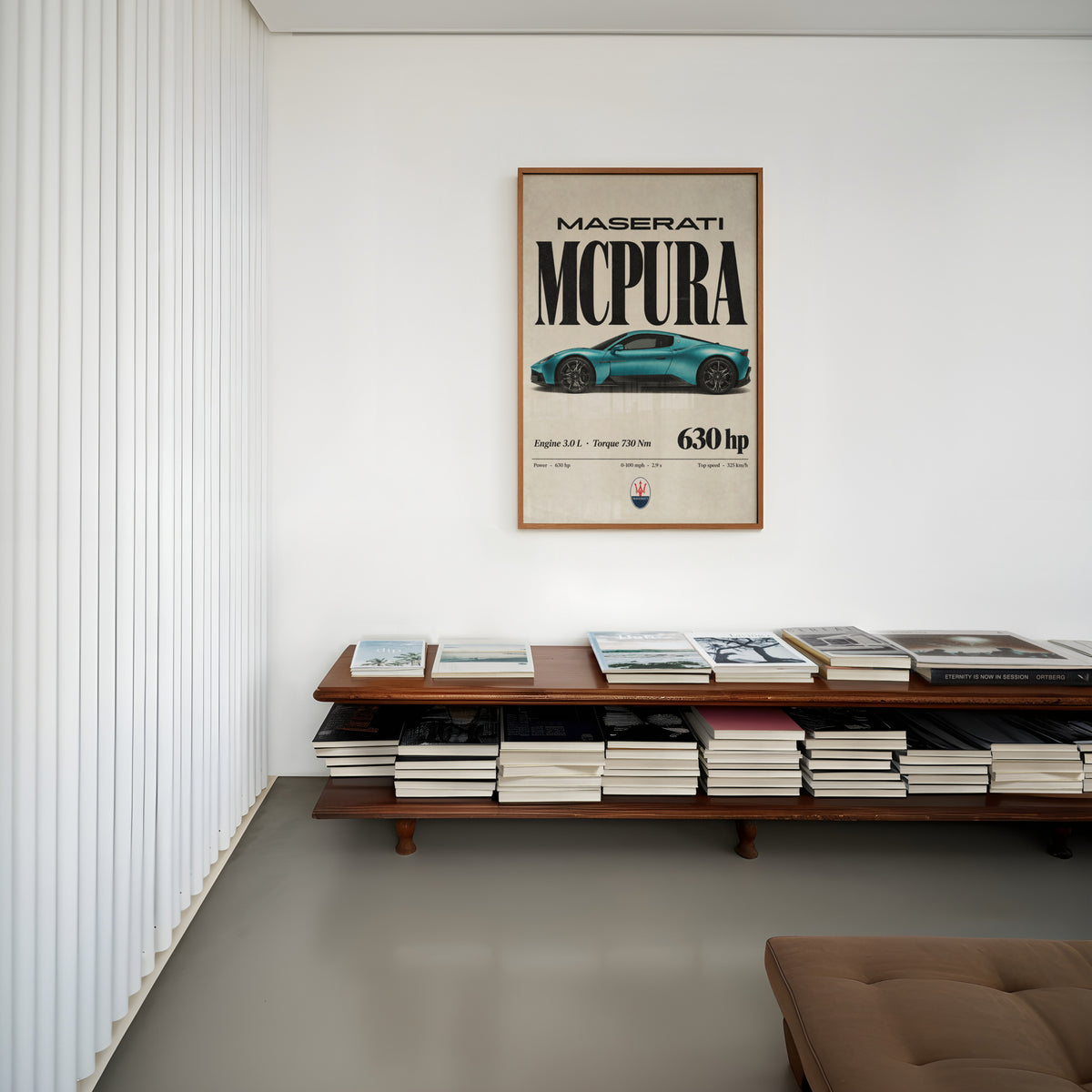 Vintage Maserati MCPura Print, Car Wall Art