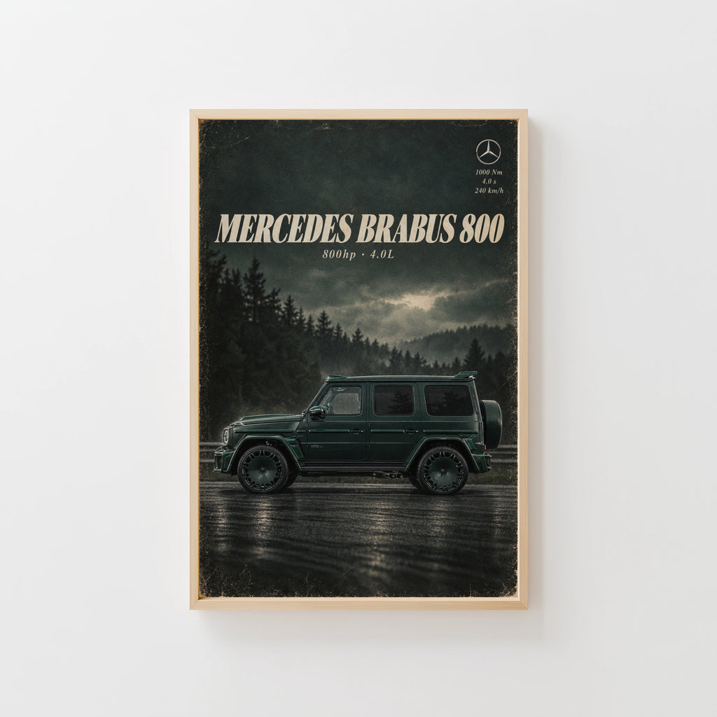 Vintage Mercedes Brabus Print, Car Wall Art