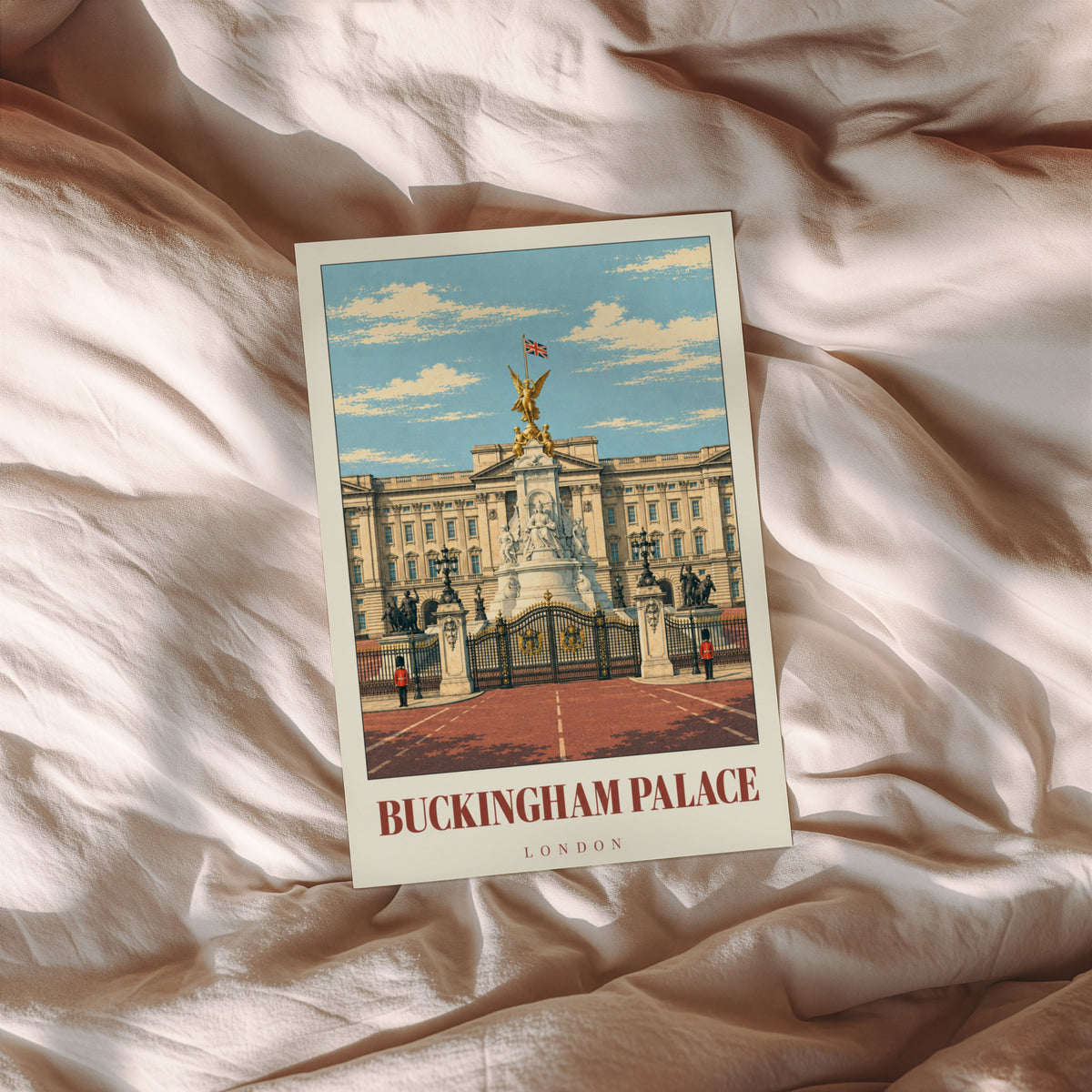 Vintage Buckingham Palace Poster, London Wall Art Print