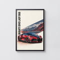 Vintage Bugatti Divo Print, Supercar Wall Art
