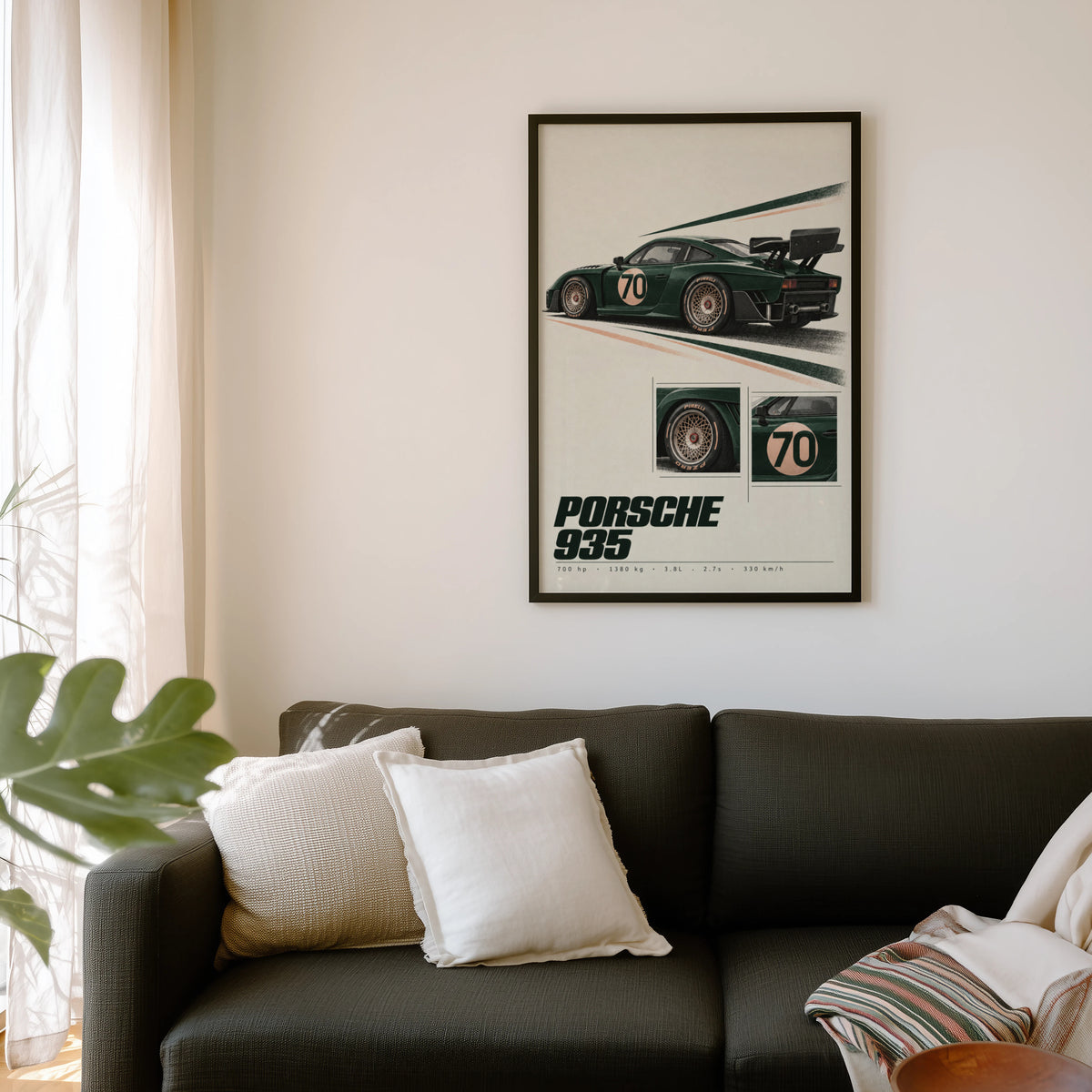 Vintage Porsche 935 Print, Racing Car Wall Art