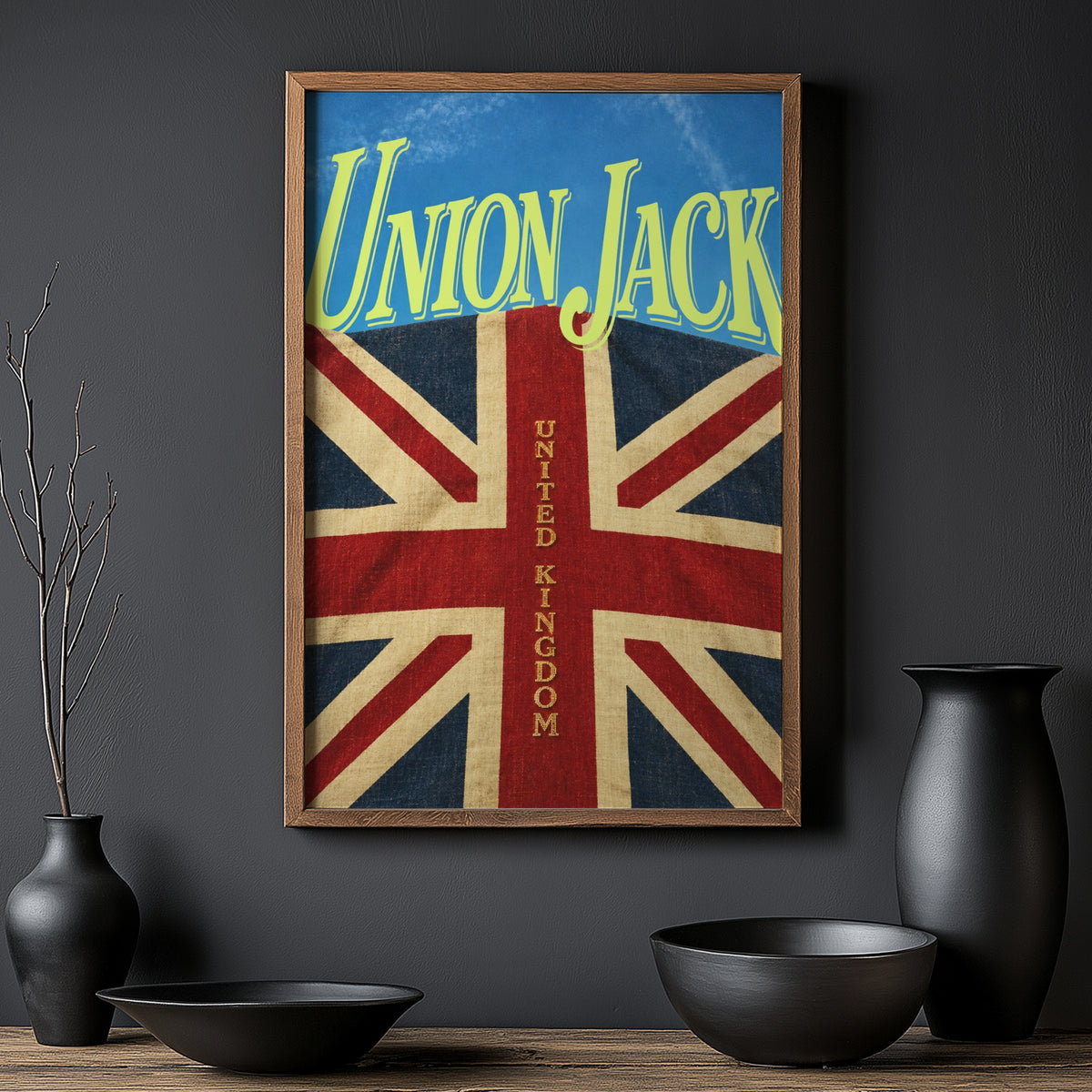 Vintage Union Jack Poster, British Flag Wall Art, UK Print