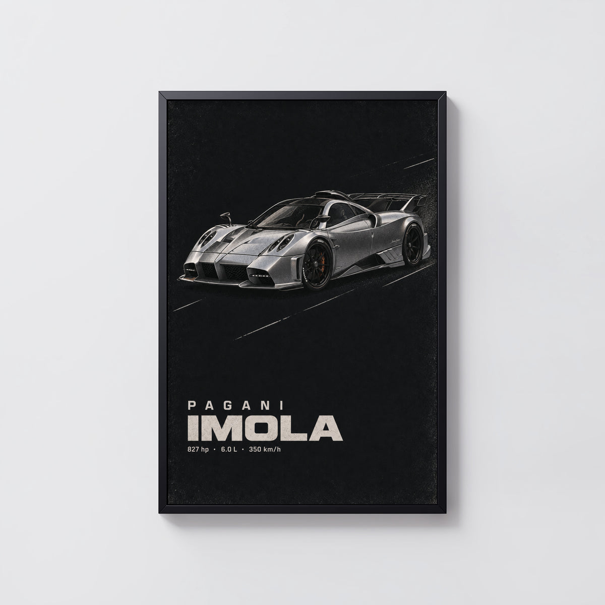 Vintage Pagani Imola Print, Supercar Wall Art