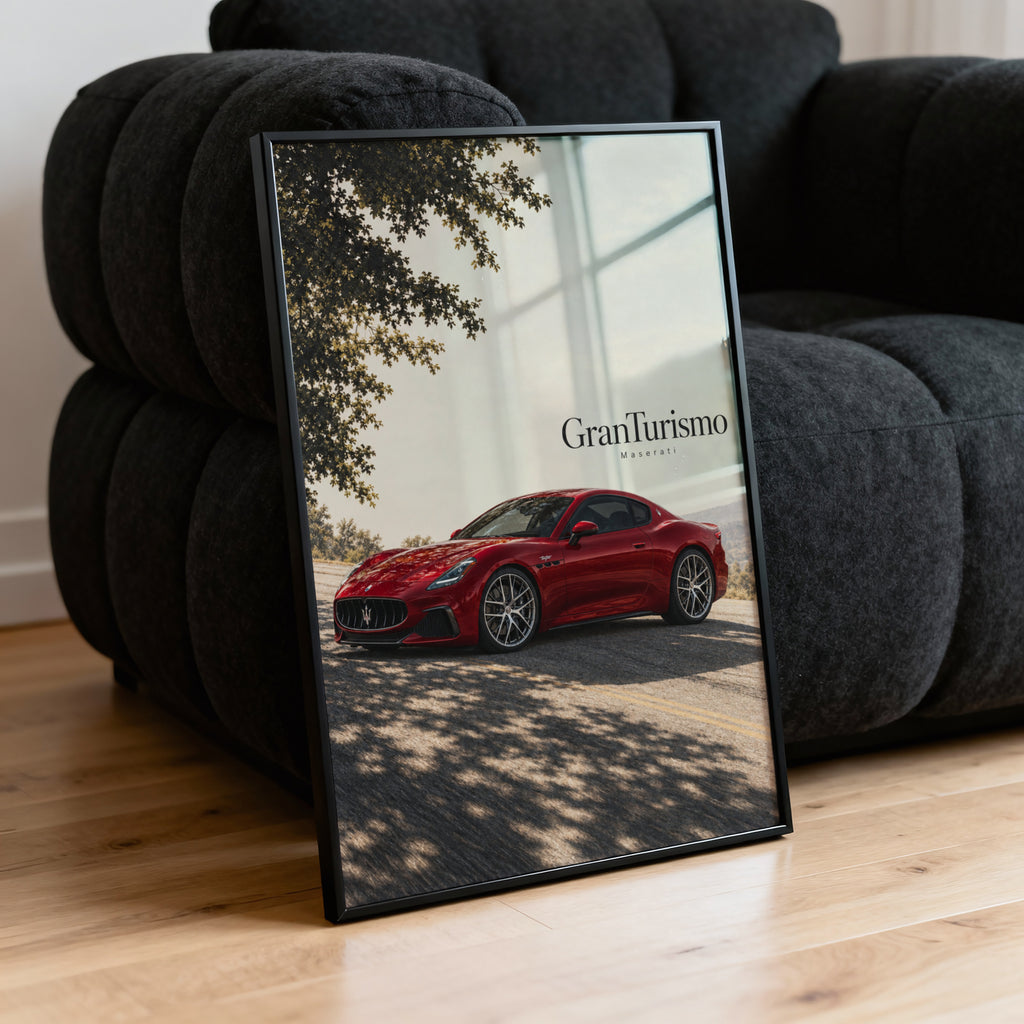Vintage Maserati GranTurismo Print, Red Coupe Art