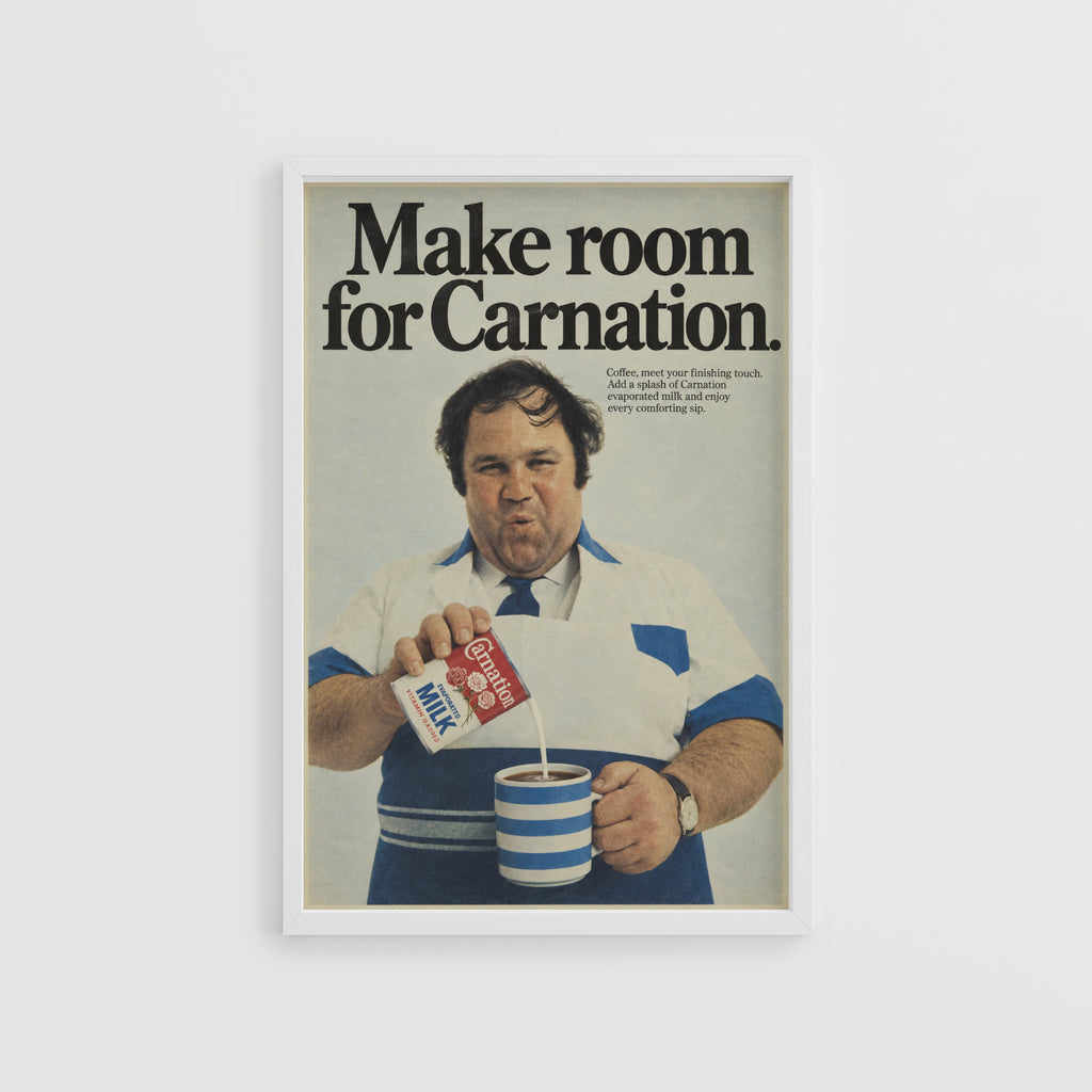Vintage Carnation Milk Poster, Retro Kitchen Wall Art Print