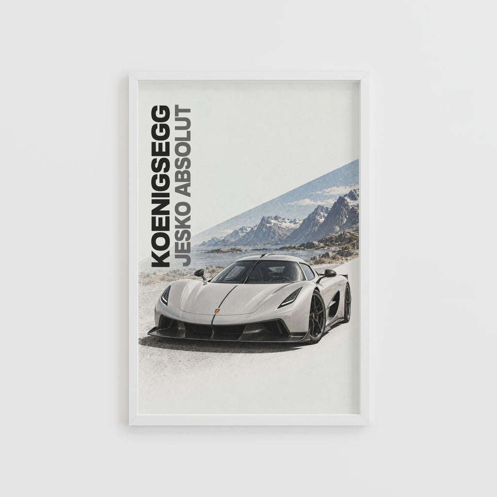 Vintage Koenigsegg Jesko Absolut Print, Car Art