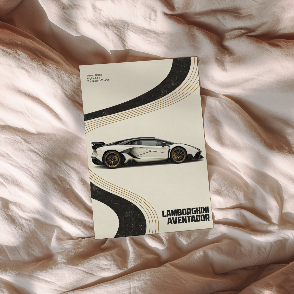 Vintage Lamborghini Aventador Print, Car Poster
