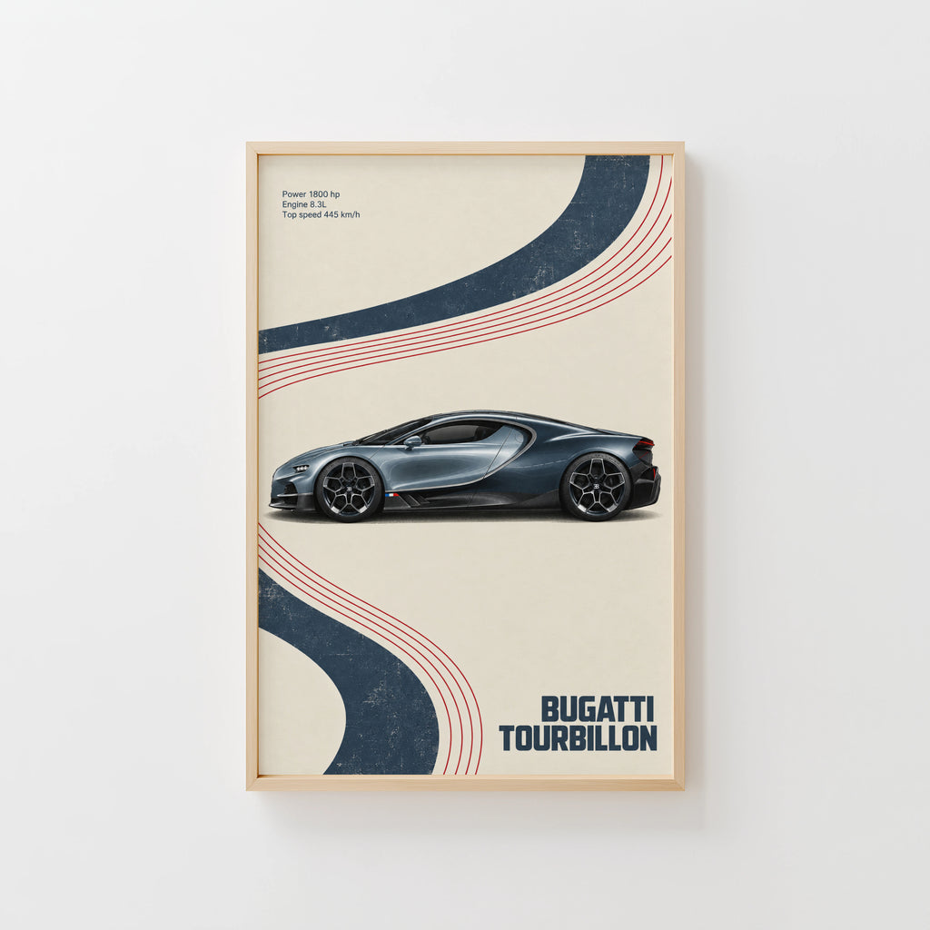 Vintage Bugatti Tourbillon Print, Car Wall Art