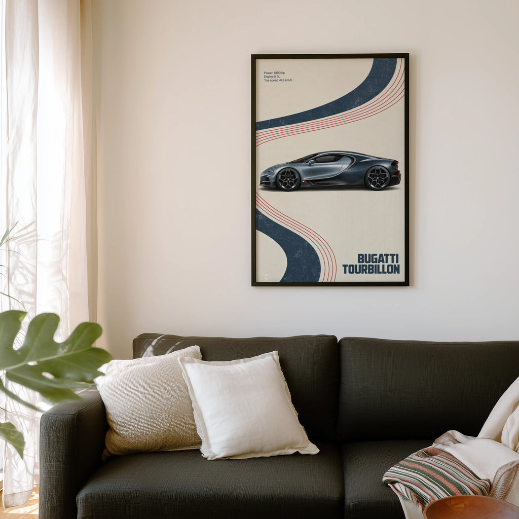 Vintage Bugatti Tourbillon Print, Car Wall Art