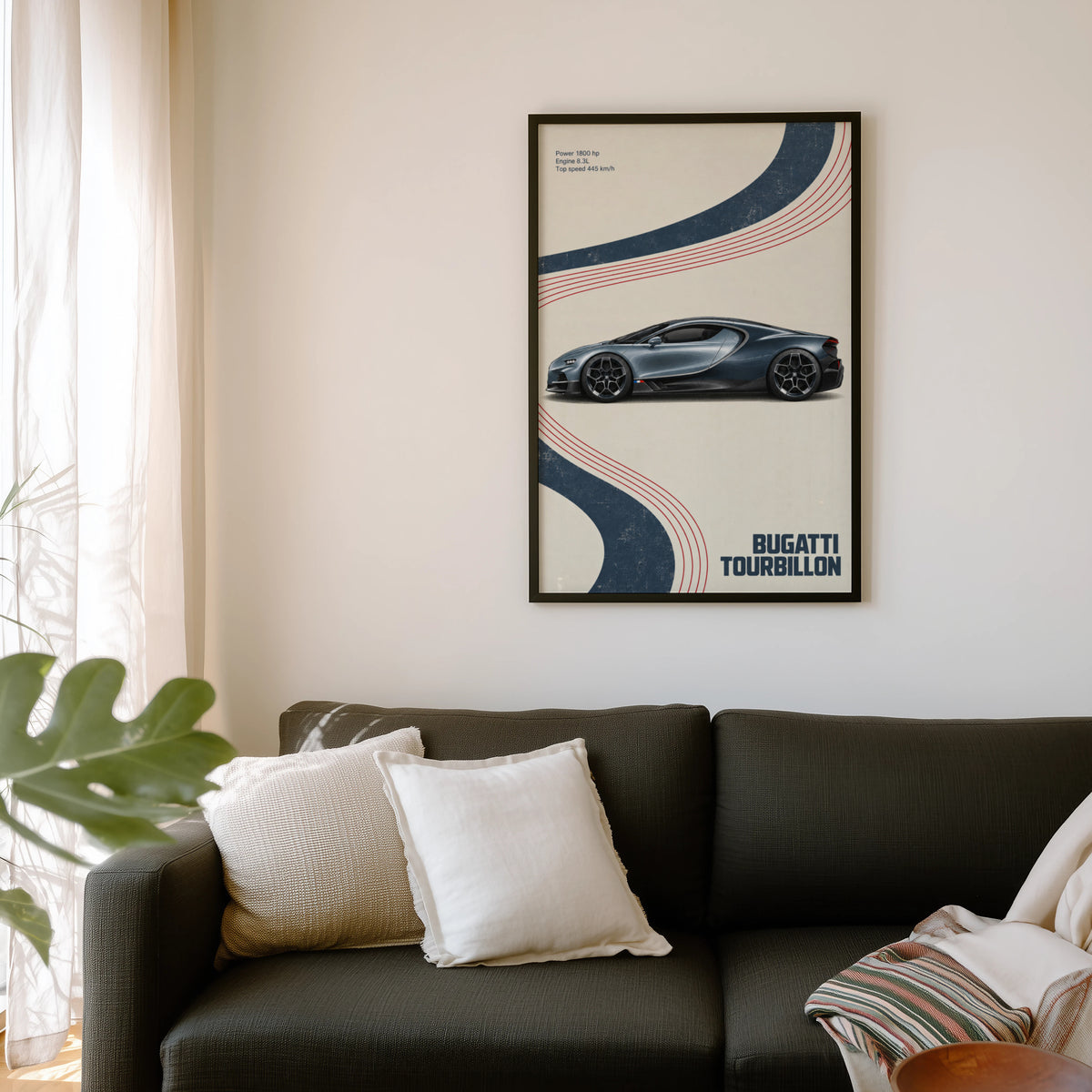 Vintage Bugatti Tourbillon Print, Car Wall Art