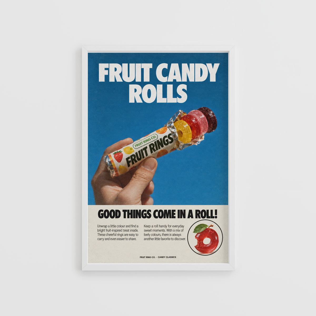 Vintage Fruit Candy Poster, Retro Kitchen Wall Art, Print