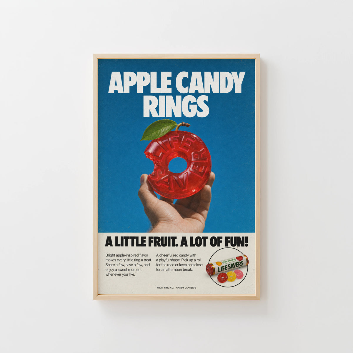Vintage Apple Candy Poster, Retro Kitchen Wall Art Print