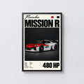 Vintage Print, Porsche Mission R, Car Wall Art