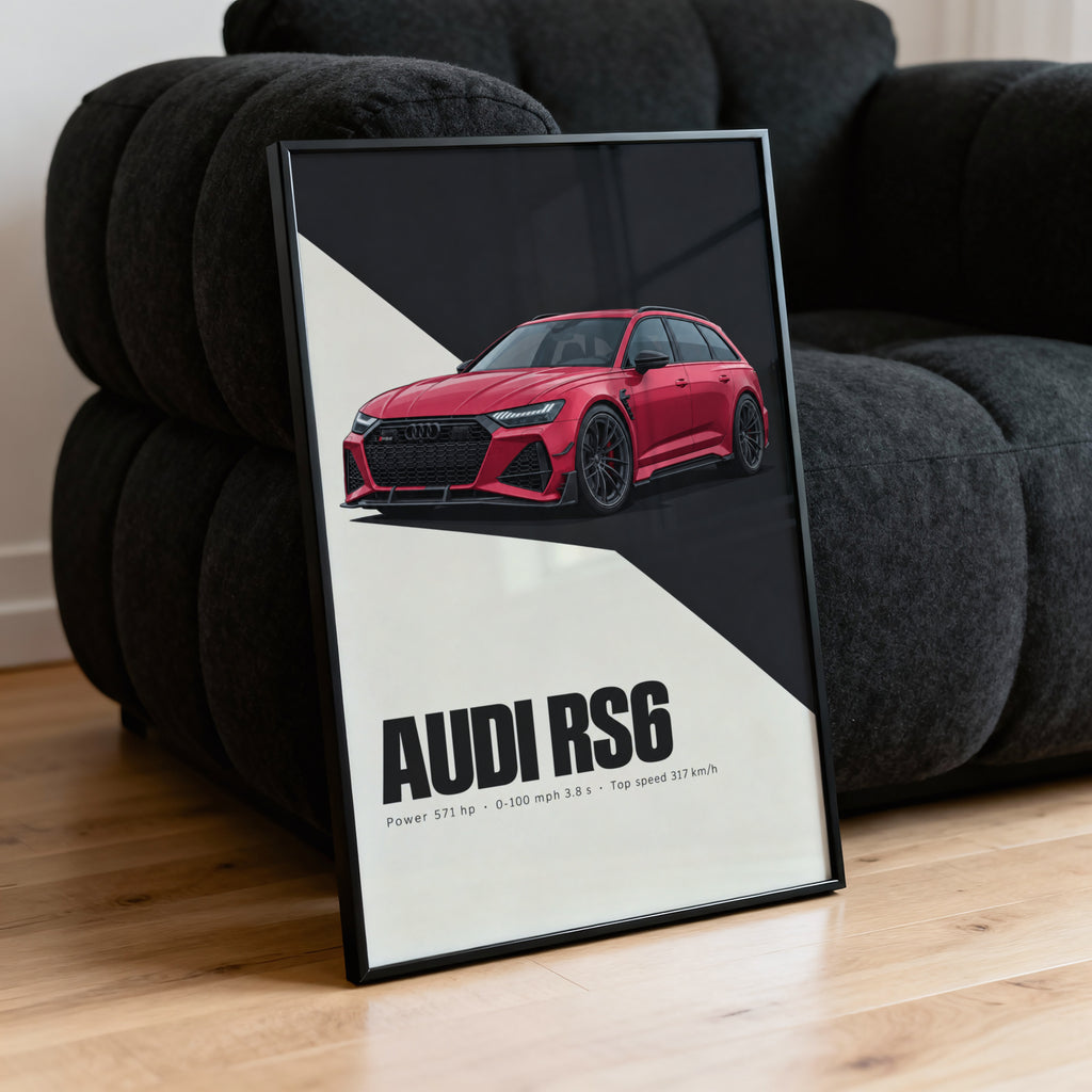 Vintage Audi RS6 Avant Print, Car Wall Art