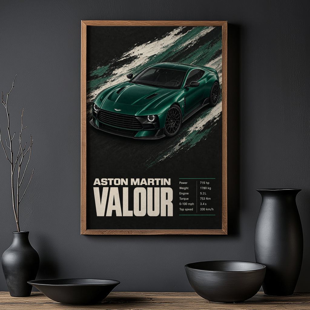 Vintage Aston Martin Valour Print, Car Wall Art