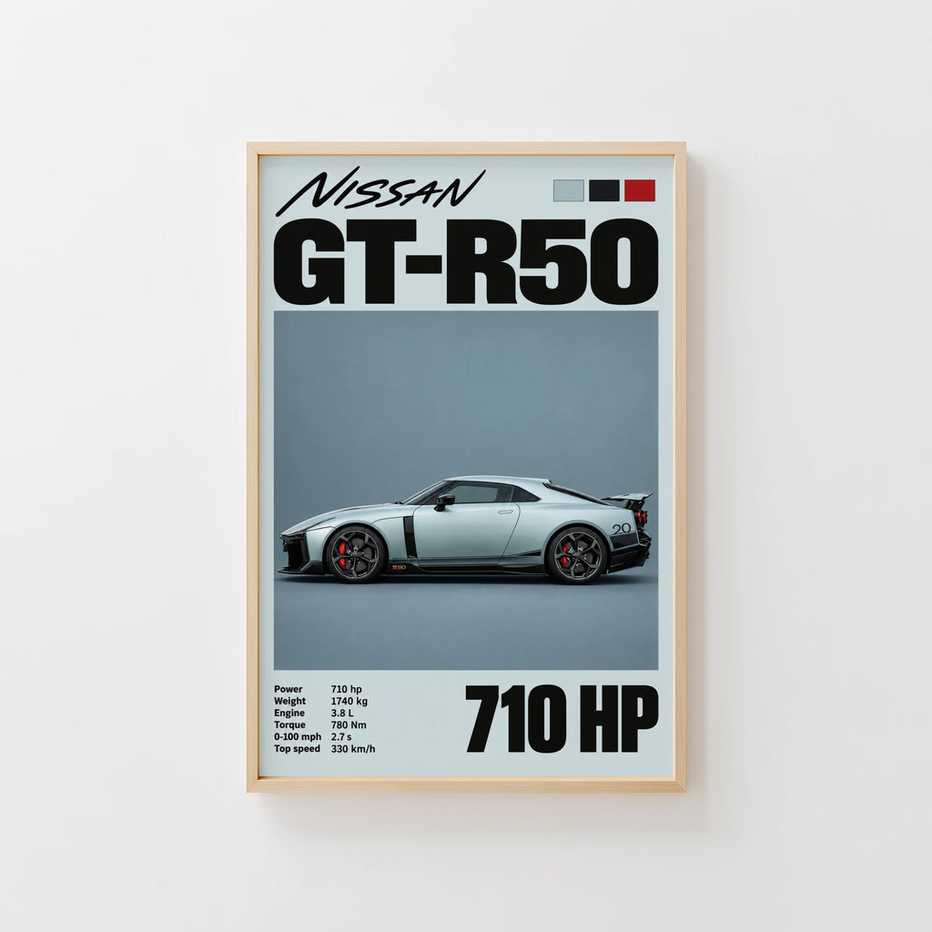 Vintage Nissan GT-R50 Print, Car Wall Art