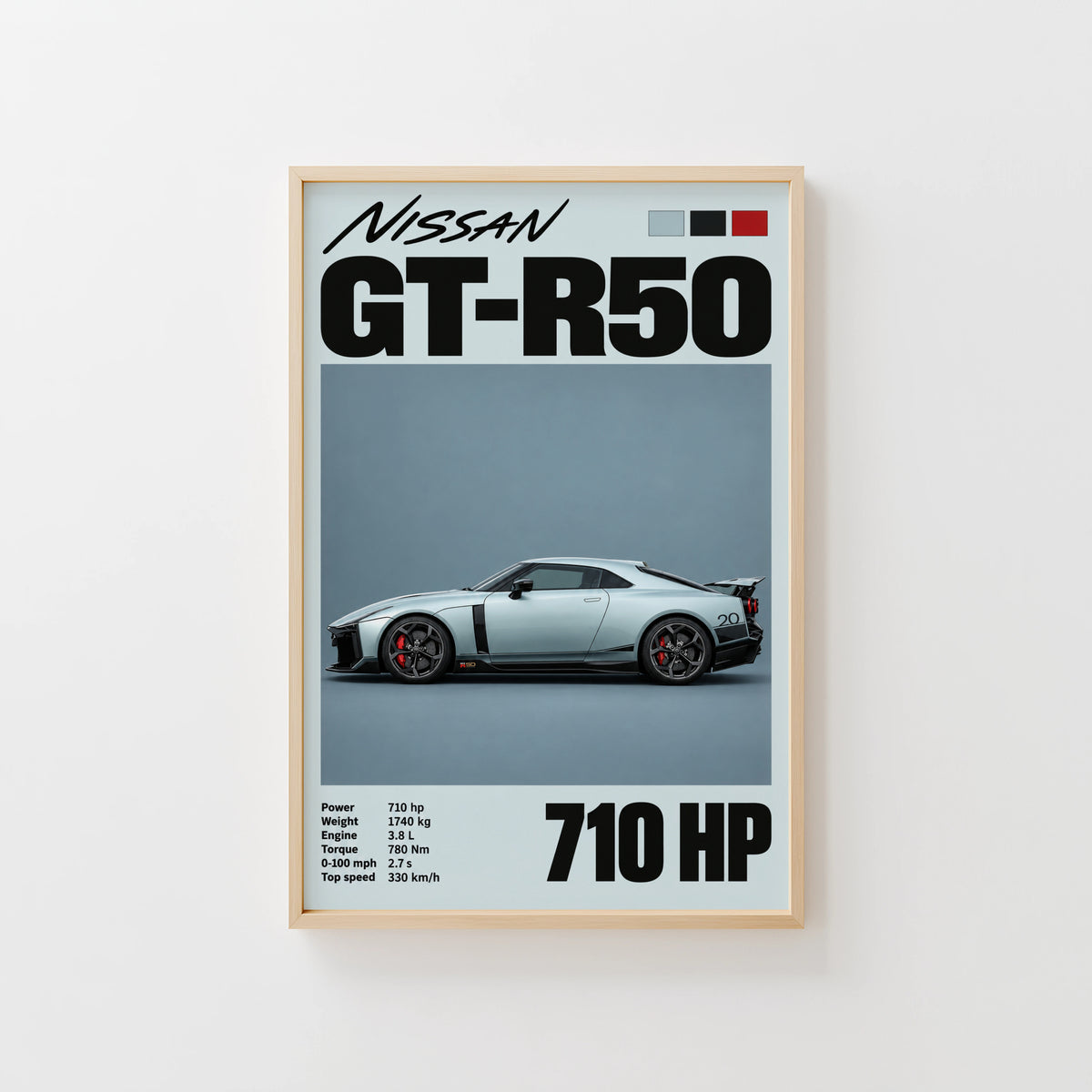 Vintage Nissan GT-R50 Print, Car Wall Art