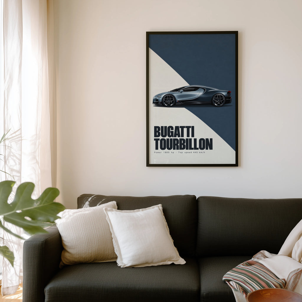 Vintage Bugatti Tourbillon Print, Car Poster, Wall Art