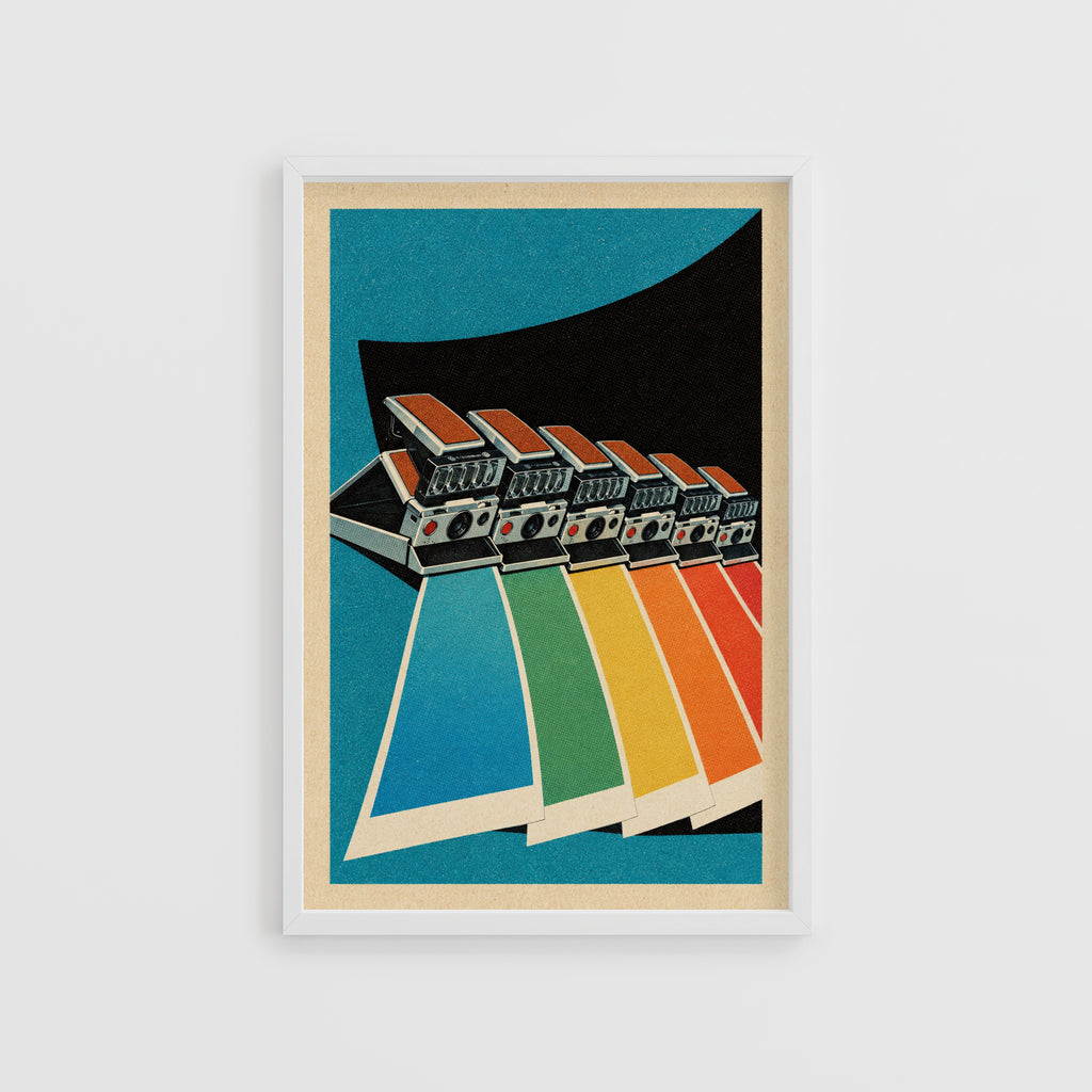 Vintage Instant Camera Poster, Retro Rainbow Wall Art Print