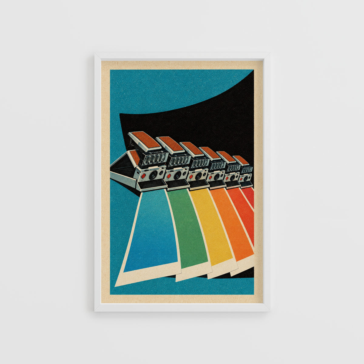 Vintage Instant Camera Poster, Retro Rainbow Wall Art Print
