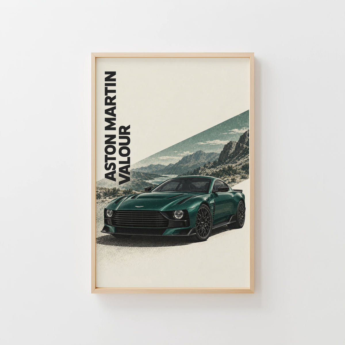 Vintage Aston Martin Valour Print, Green Car Art