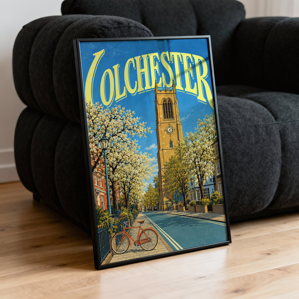 Vintage Colchester Poster, England Wall Art, Spring Print